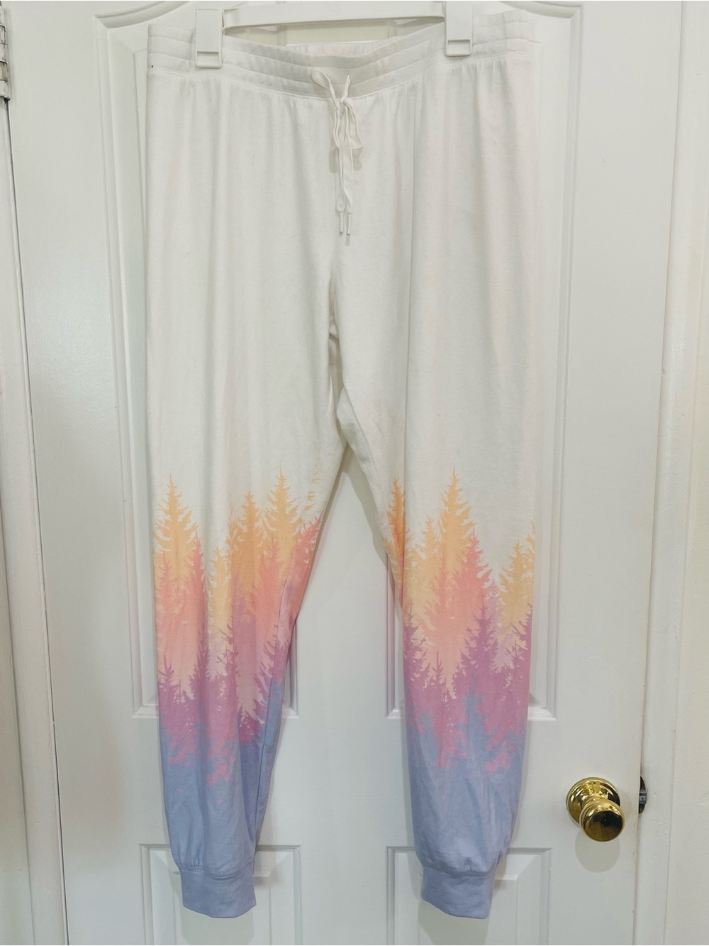 P. J. Salvage White Joggers with Sunset Forest Gradient